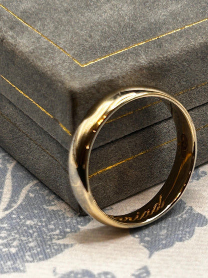 Pre-Loved Clogau Cariad 9ct Doughnut / Donut Gold Wedding Band 4.5mm Wide Size UK - S 1/2 / US- 9.5 Welsh Gold