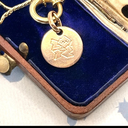 Links of London 18ct Gold Disk Charm Pendant - Rosy Gold Solid Heavy Charm
