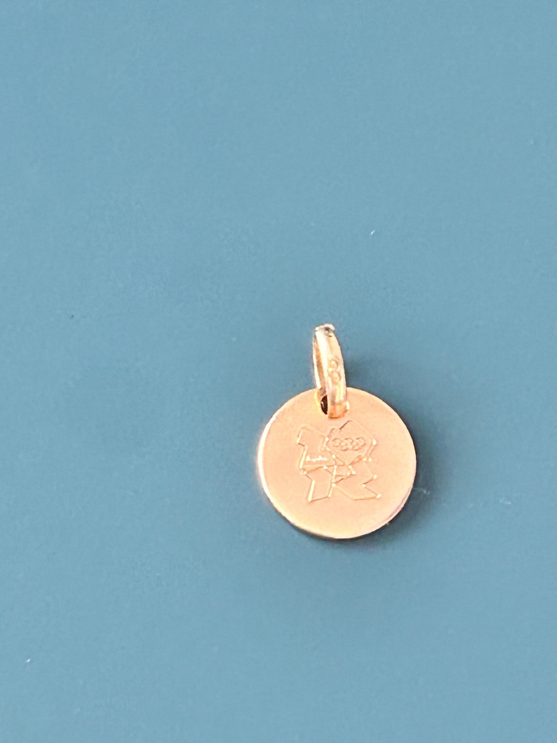 Links of London 18ct Gold Disk Charm Pendant - Rosy Gold Solid Heavy Charm