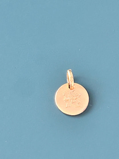 Links of London 18ct Gold Disk Charm Pendant - Rosy Gold Solid Heavy Charm