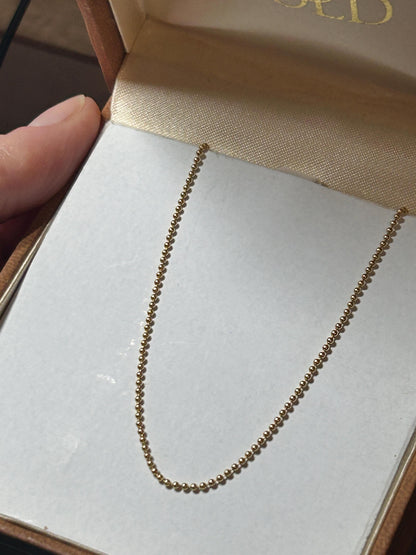 Vintage 18ct beaded chain 18" - Fine Chain for Pendant 18k Yellow Gold Fancy Chain