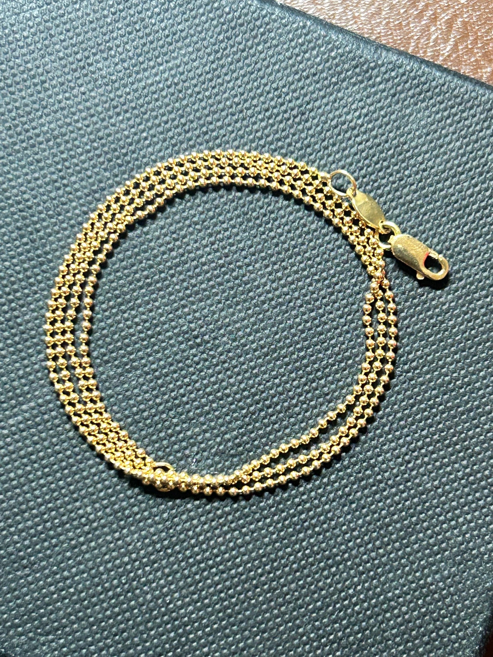 Vintage 18ct beaded chain 18" - Fine Chain for Pendant 18k Yellow Gold Fancy Chain