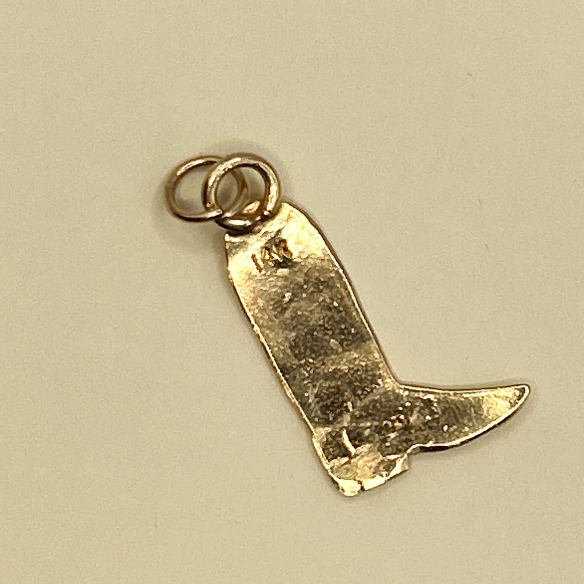 Vintage 14ct Gold Cowboy Boot Charm - Novelty 14k American Charm Mid Century