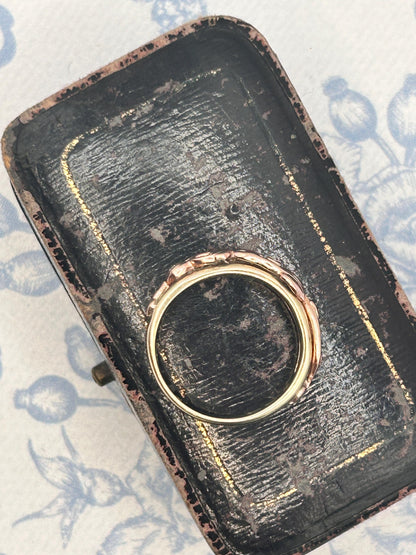 Clogau Tree of Life Band with Rose and Yellow Gold and Diamonds UK Size M 1/2 US: 6.5