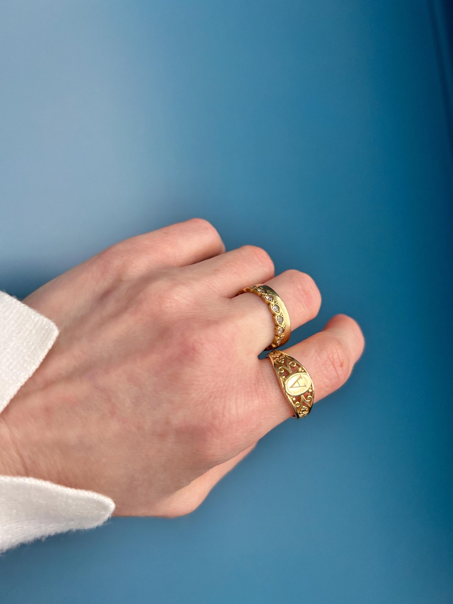 Vintage 14ct Gold Signet Ring Initial 'A' - Size N / US 7 Heirloom jewelry