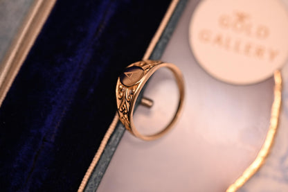 Vintage 14ct Gold Signet Ring Initial 'A' - Size N / US 7 Heirloom jewelry