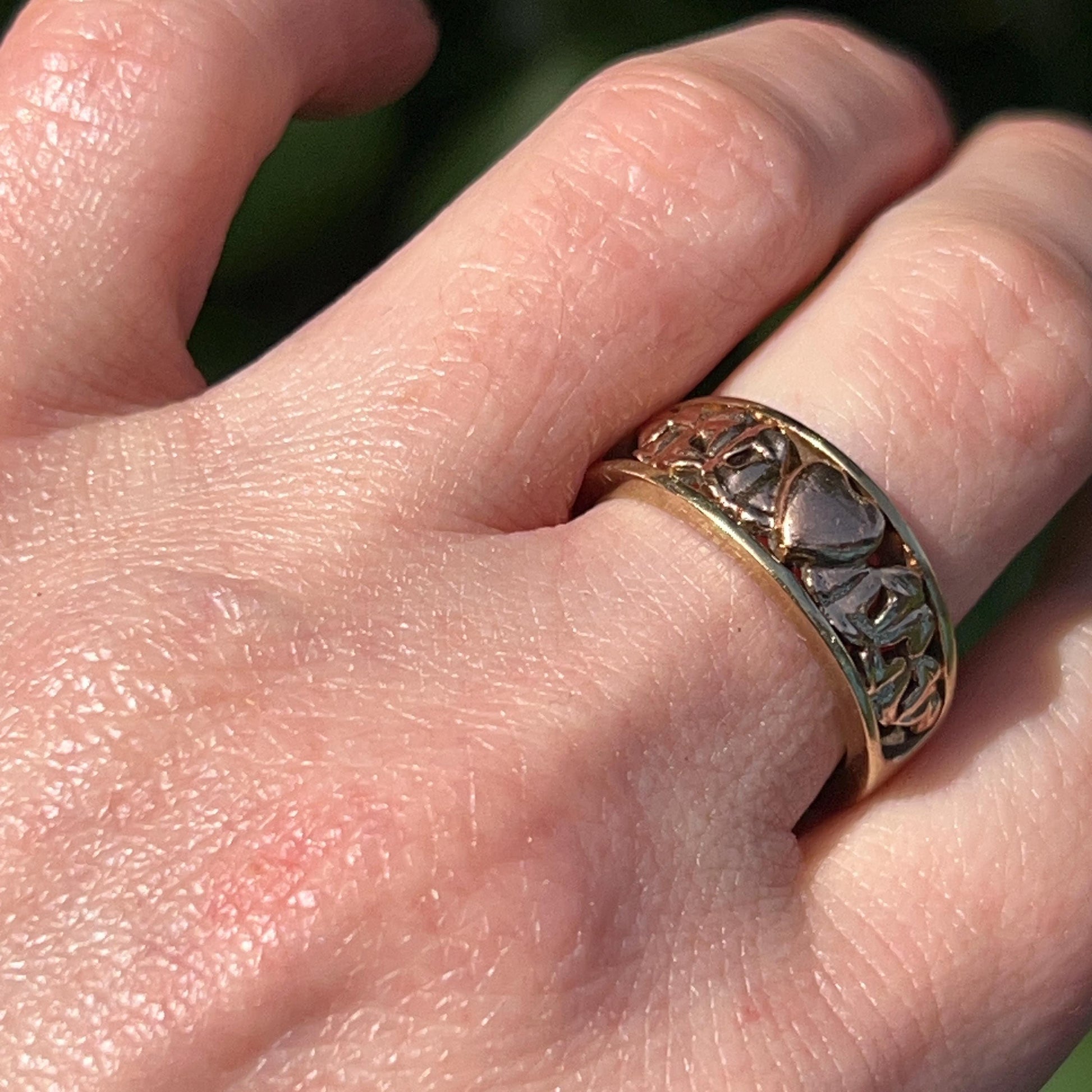 Vintage Early Clogau Cariad 9ct Gold Heart Ring Yellow and Rose Gold - Welsh Gold Ring Size O/ 7.5