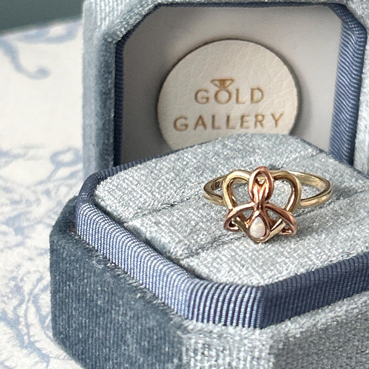 Vintage Clogau 9ct Gold Opal Ring UK K - US 5.5 / Unusual Welsh Gold Ring Heirloom