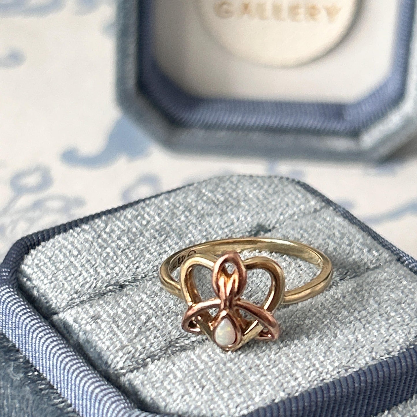 Vintage Clogau 9ct Gold Opal Ring UK K - US 5.5 / Unusual Welsh Gold Ring Heirloom