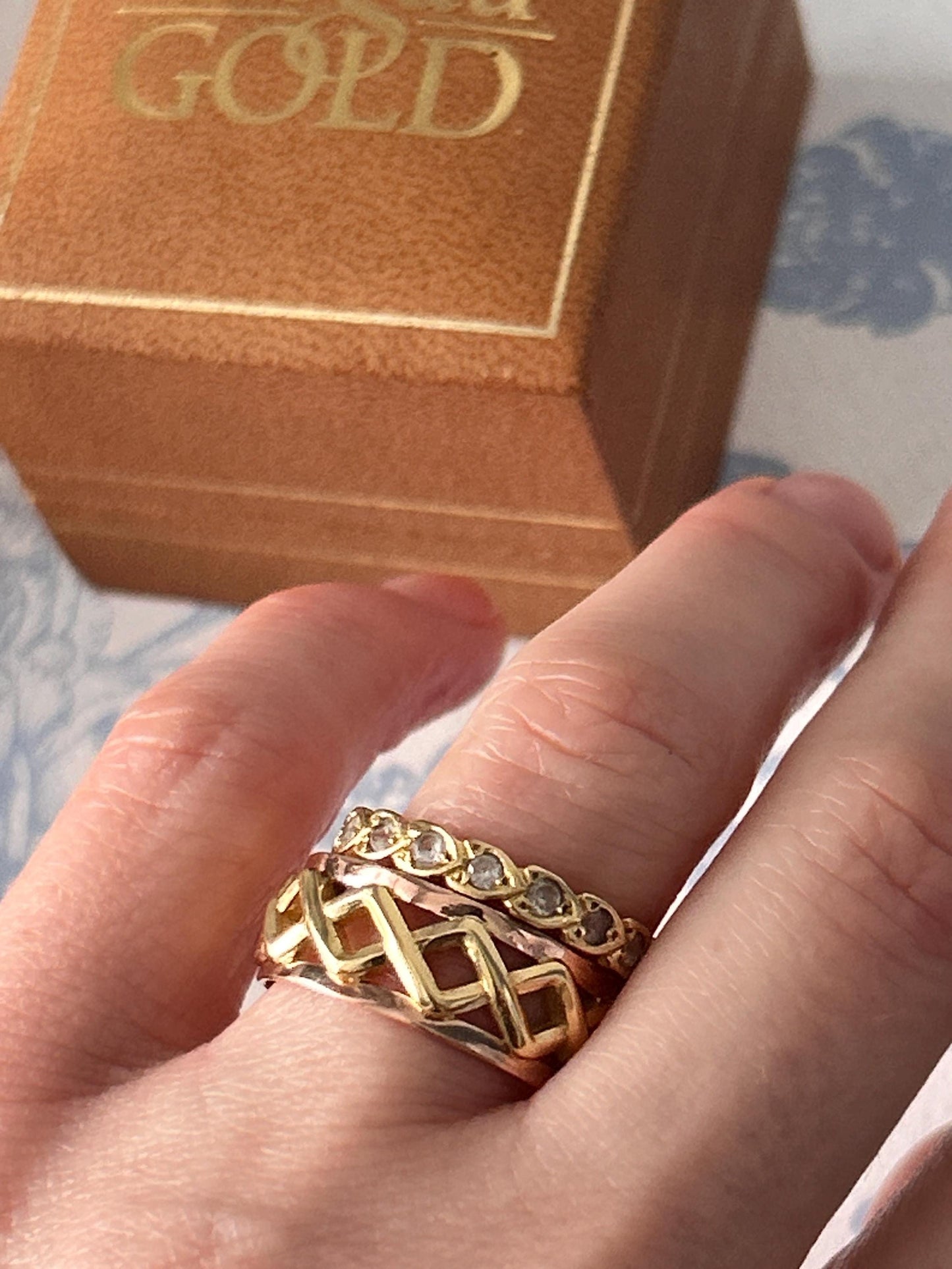 Vintage Clogau 9ct Gold Celtic Weave Band Yellow and Rose Gold Wide Band UK/ Unique Wedding Band: O / US 7.5/ Heirloom Jewellery