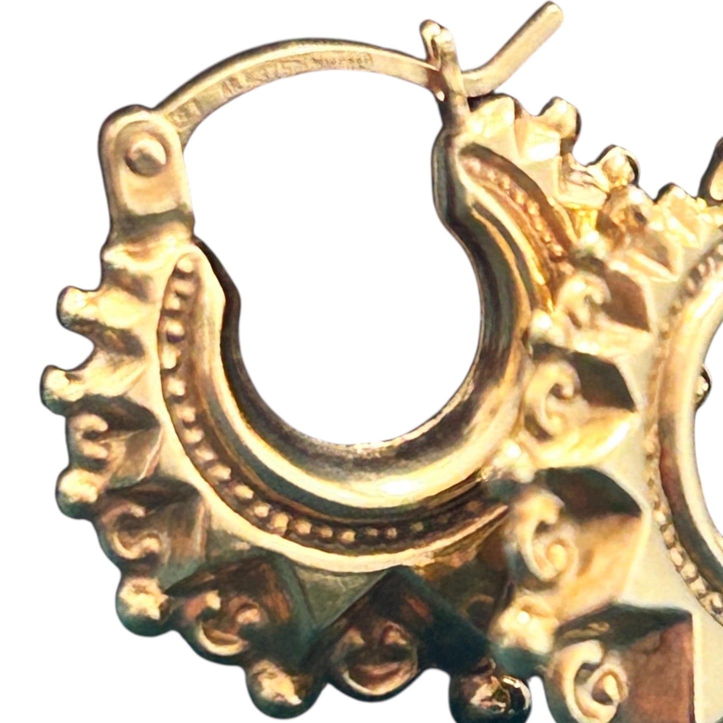 Vintage Mid-Century 9ct Gold Gypsy Creole Earrings Medium - UnoAErre Italian Jewellery