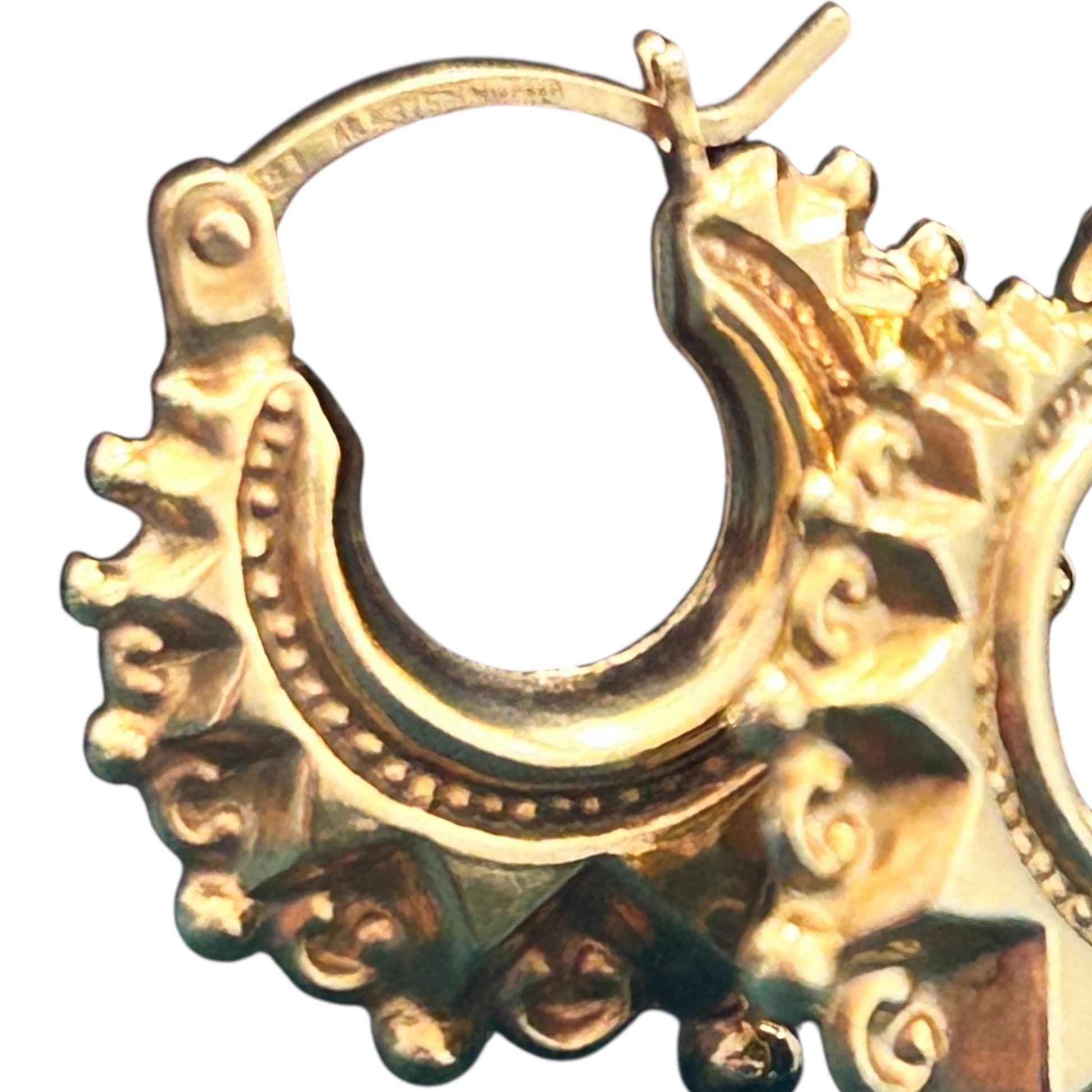 Vintage Mid-Century 9ct Gold Gypsy Creole Earrings Medium - UnoAErre Italian Jewellery