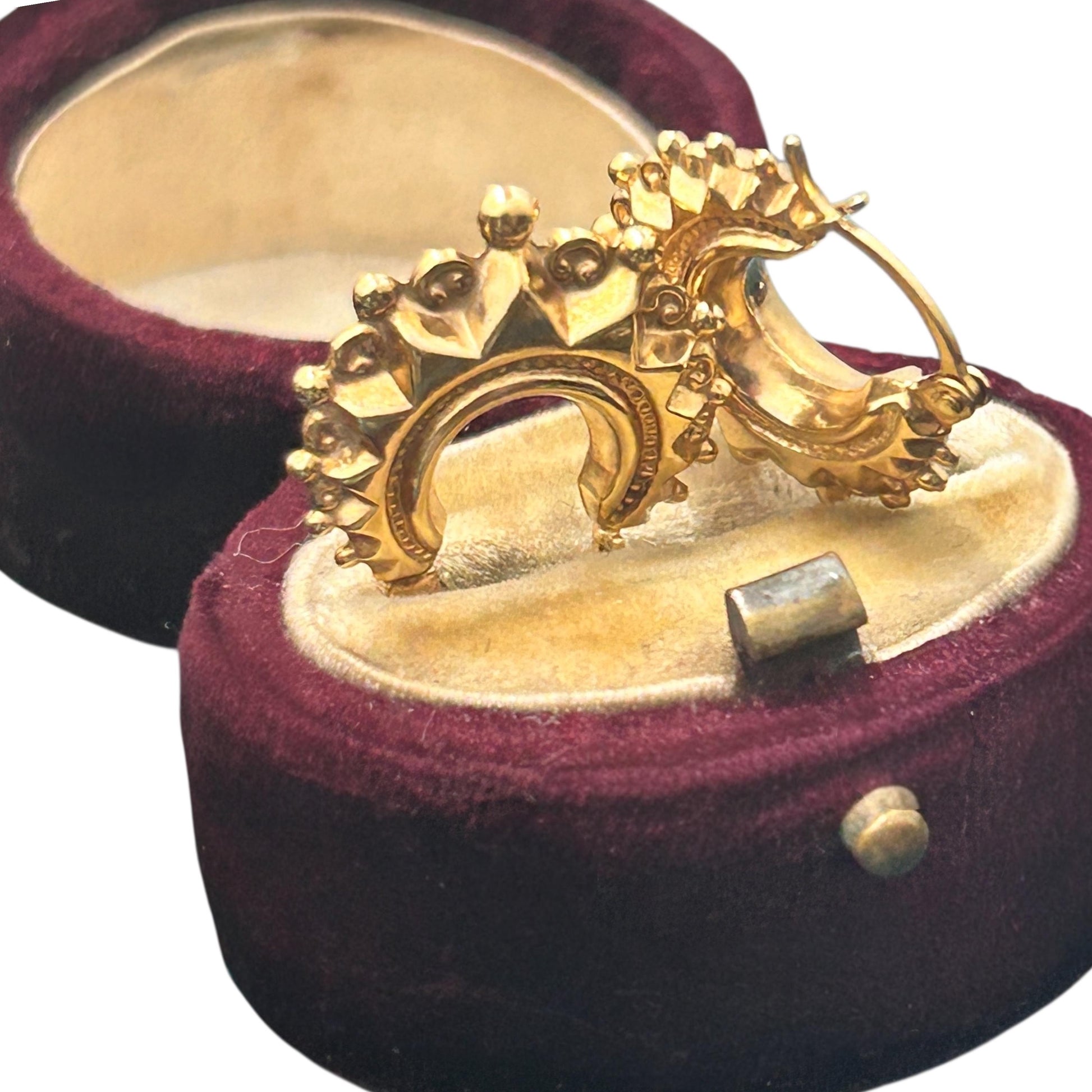 Vintage Mid-Century 9ct Gold Gypsy Creole Earrings Medium - UnoAErre Italian Jewellery