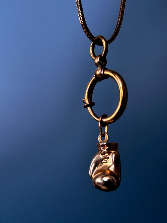 Vintage Boxing Glove Charm 9ct Gold Italian Maker UnoAEerre - Bracelet/ Pendant