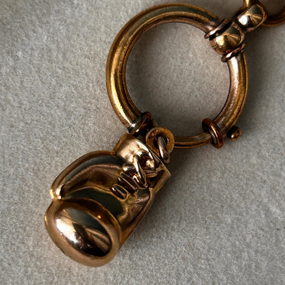 Vintage Boxing Glove Charm 9ct Gold Italian Maker UnoAEerre - Bracelet/ Pendant