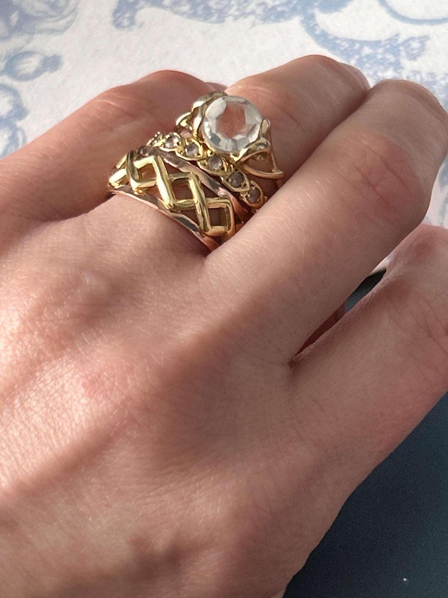 Vintage Clogau 9ct Gold Celtic Weave Band Yellow and Rose Gold Wide Band UK/ Unique Wedding Band: O / US 7.5/ Heirloom Jewellery