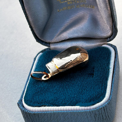 Vintage Boxing Glove Charm 9ct Gold Italian Maker UnoAEerre - Bracelet/ Pendant