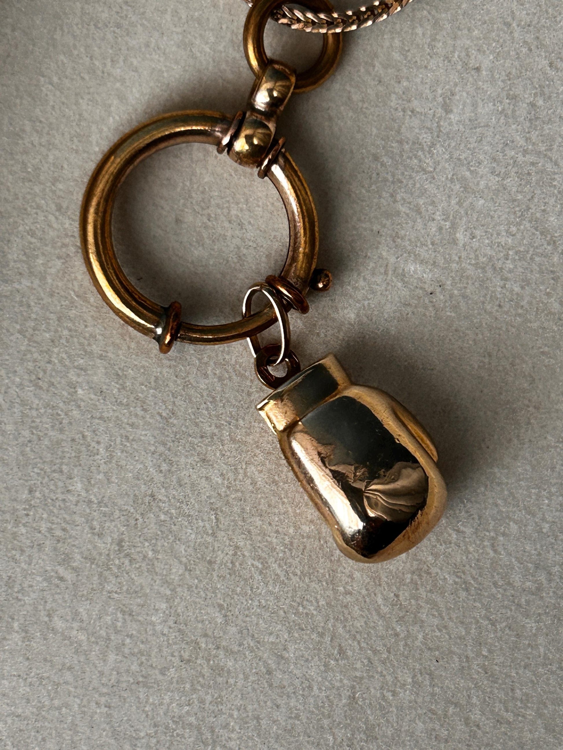 Vintage Boxing Glove Charm 9ct Gold Italian Maker UnoAEerre - Bracelet/ Pendant