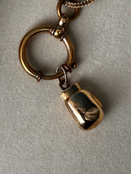 Vintage Boxing Glove Charm 9ct Gold Italian Maker UnoAEerre - Bracelet/ Pendant