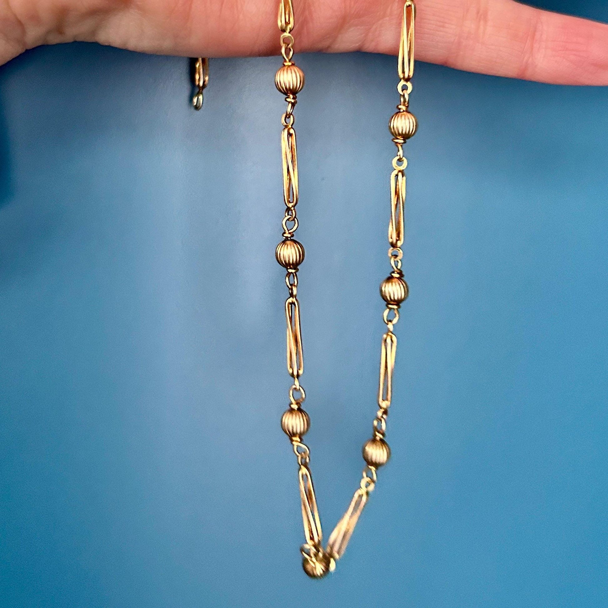 Vintage Fancy Chain 9ct Gold - Mixed Link 18" chain 1980s