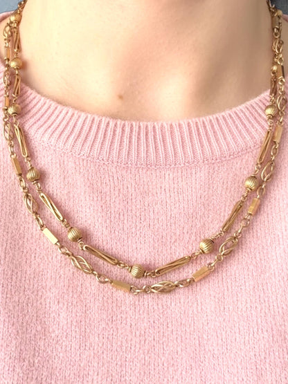 Vintage Fancy Chain 9ct Gold - Mixed Link 18" chain 1980s