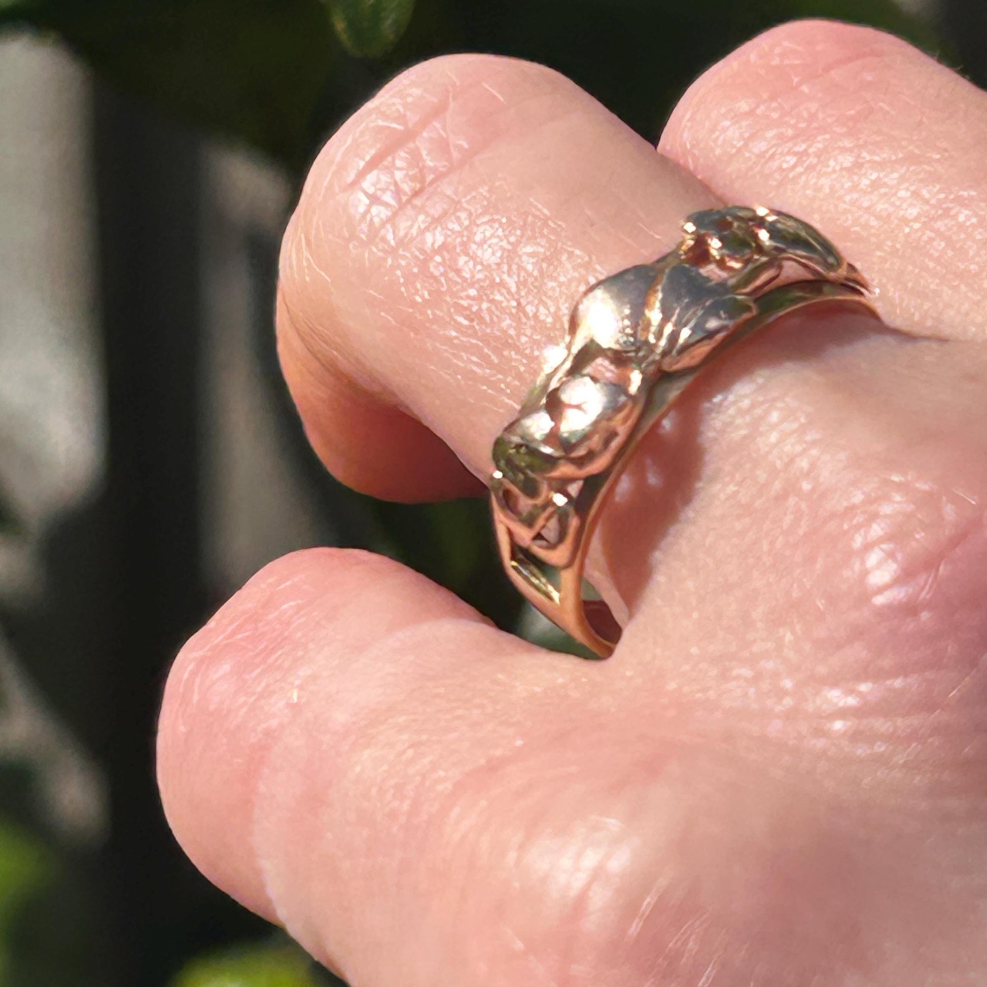 Vintage Early Edition Clogau Tree of Life Ring UK P / US 8 Rose and Yellow 9ct Gold - Welsh Celtic Jewelry