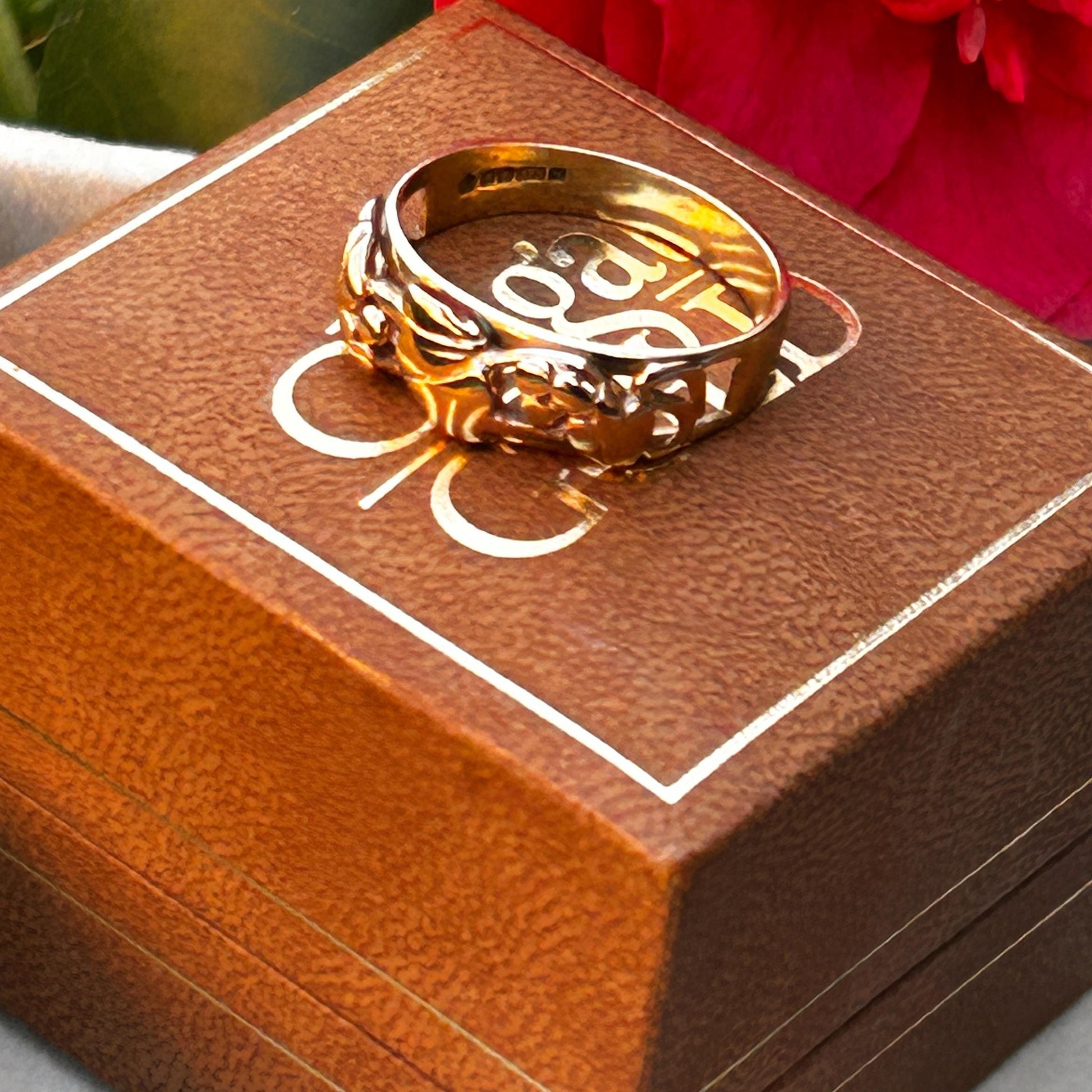 Vintage Early Edition Clogau Tree of Life Ring UK P / US 8 Rose and Yellow 9ct Gold - Welsh Celtic Jewelry