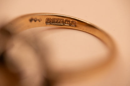 Vintage smokey quartz 1970s Ring - English Old Gold Heirloom UK J / US 5