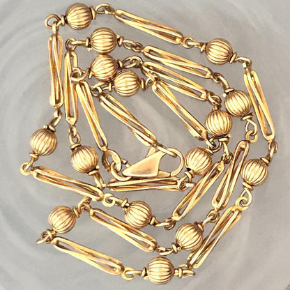 Vintage Fancy Chain 9ct Gold - Mixed Link 18" chain 1980s