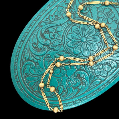 Vintage Fancy Chain 9ct Gold - Mixed Link 18" chain 1980s