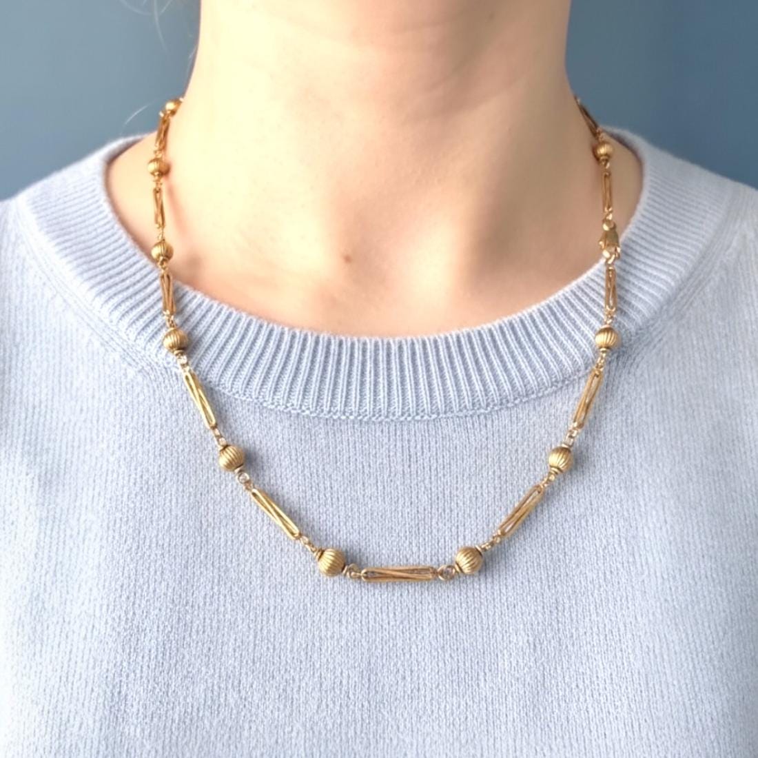 Vintage Fancy Chain 9ct Gold - Mixed Link 18" chain 1980s