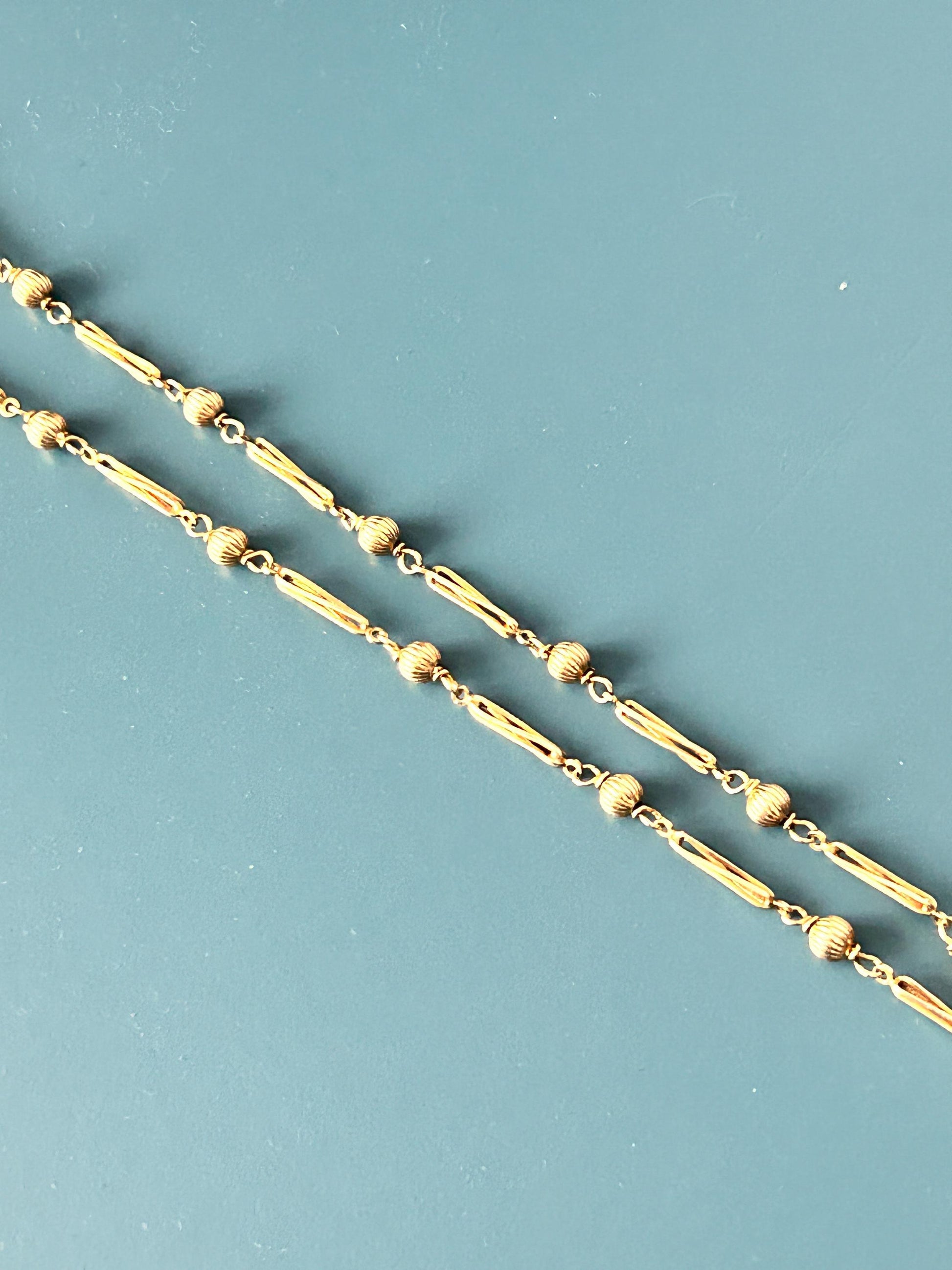 Vintage Fancy Chain 9ct Gold - Mixed Link 18" chain 1980s