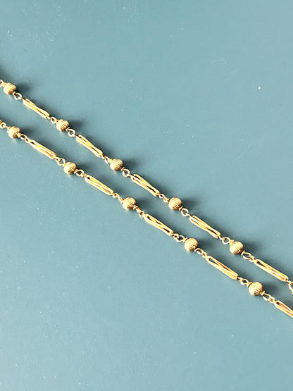 Vintage Fancy Chain 9ct Gold - Mixed Link 18" chain 1980s