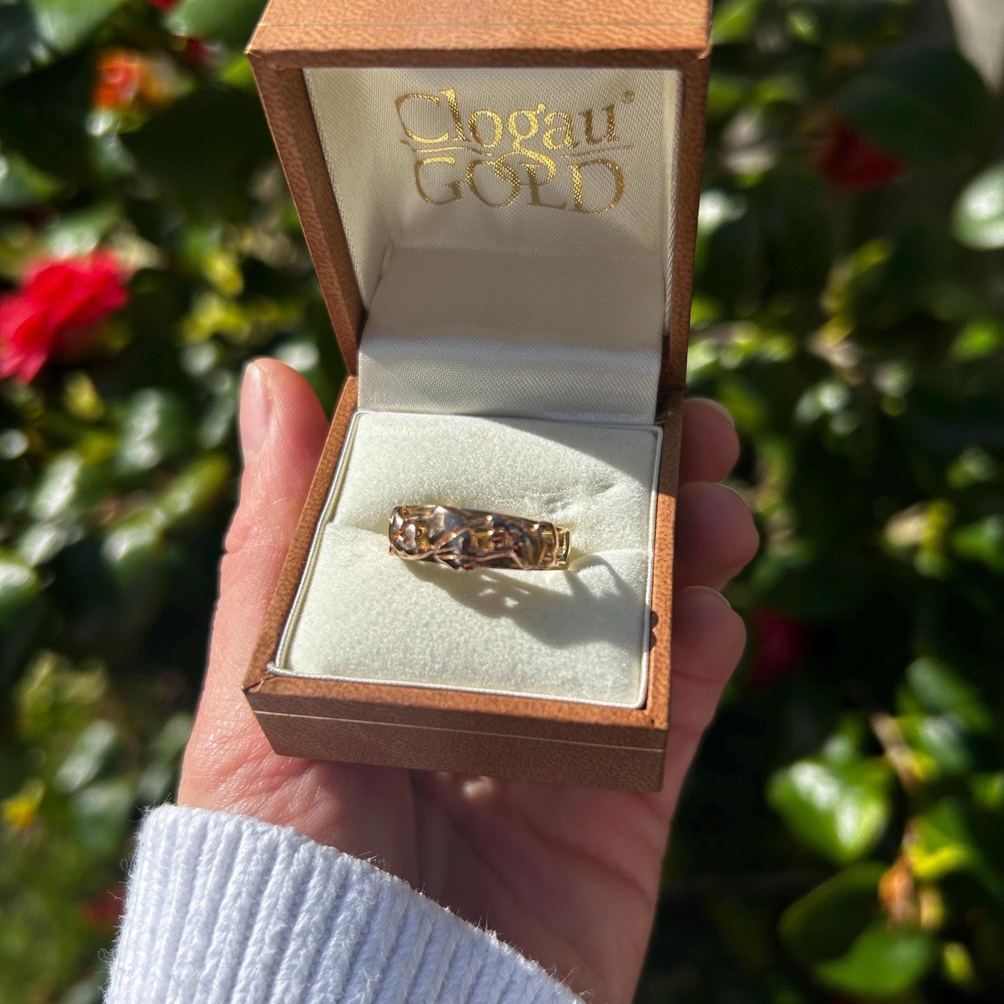 Vintage Early Edition Clogau Tree of Life Ring UK P / US 8 Rose and Yellow 9ct Gold - Welsh Celtic Jewelry