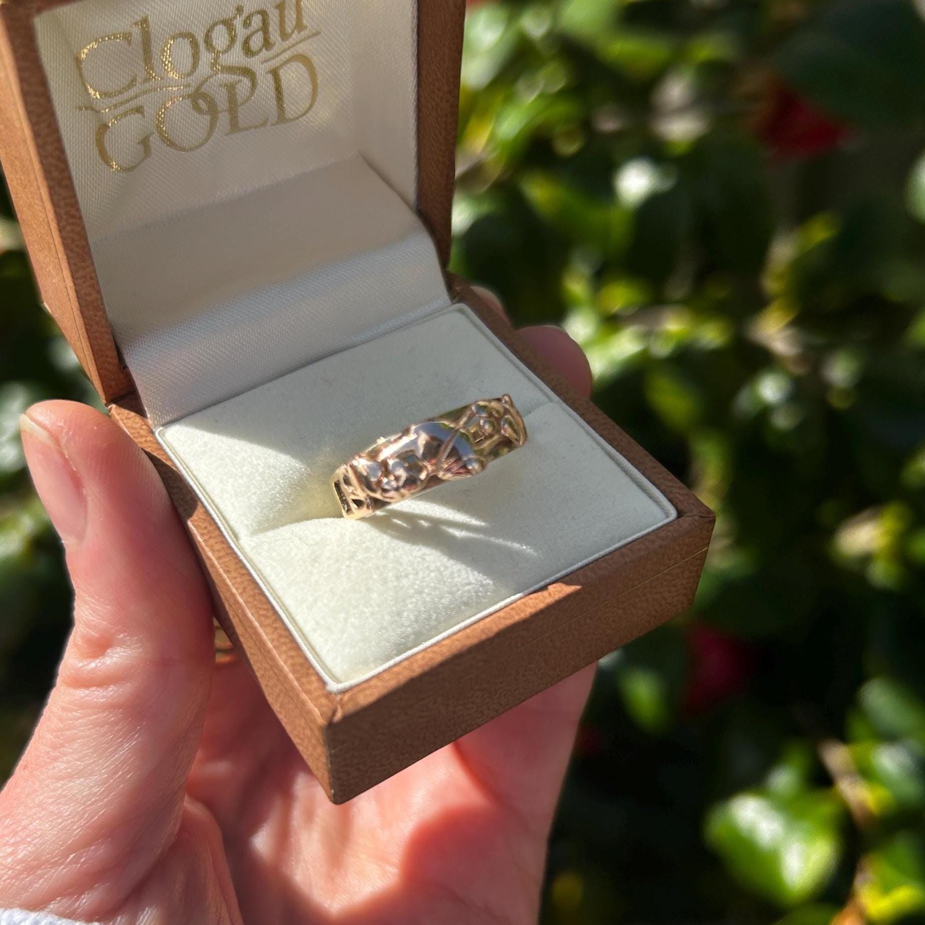 Vintage Early Edition Clogau Tree of Life Ring UK P / US 8 Rose and Yellow 9ct Gold - Welsh Celtic Jewelry