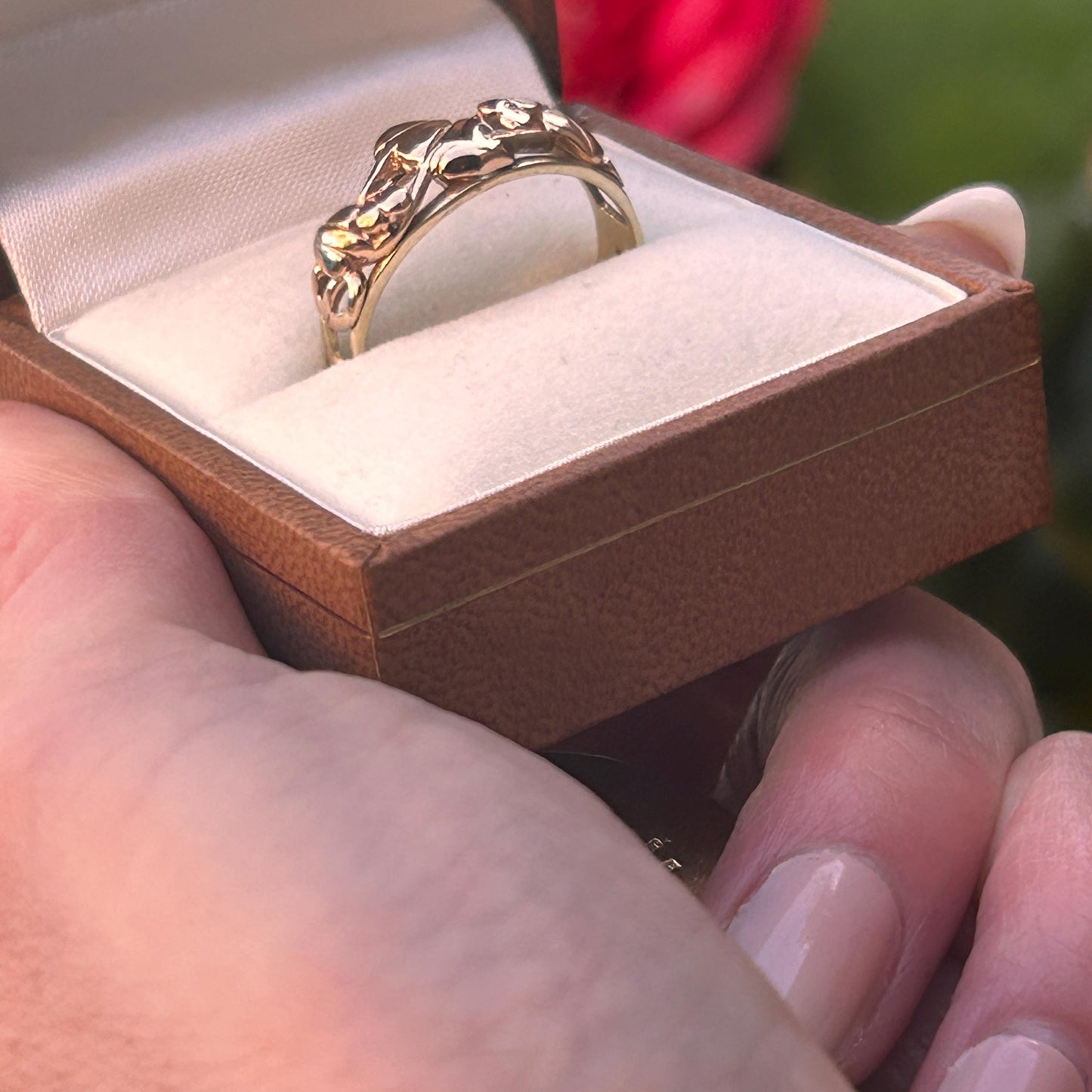 Vintage Early Edition Clogau Tree of Life Ring UK P / US 8 Rose and Yellow 9ct Gold - Welsh Celtic Jewelry