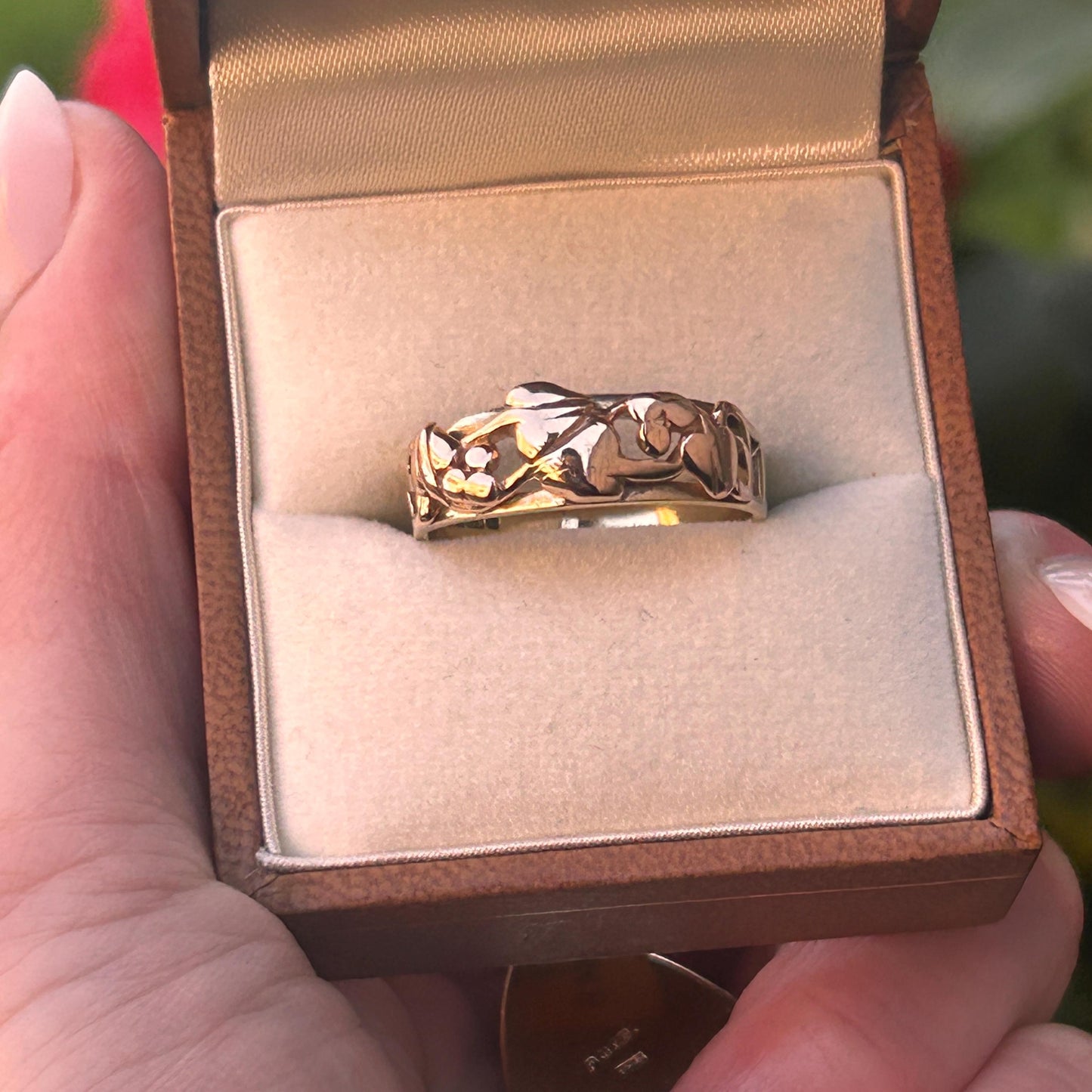 Vintage Early Edition Clogau Tree of Life Ring UK P / US 8 Rose and Yellow 9ct Gold - Welsh Celtic Jewelry
