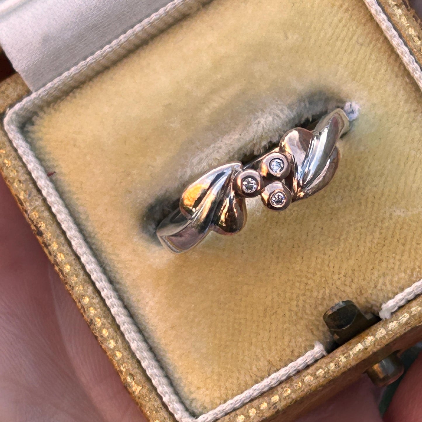 Vintage Clogau White Gold and Rose Gold Diamond Tree of Life Ring Size UK - K / US - 5.5