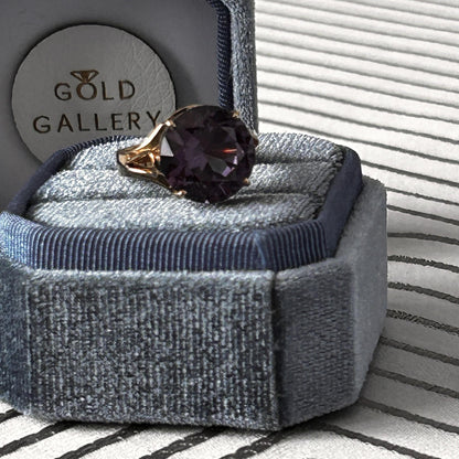 Pre-owned Amethyst 14ct Gold Large Cocktail Ring size M / 6.5