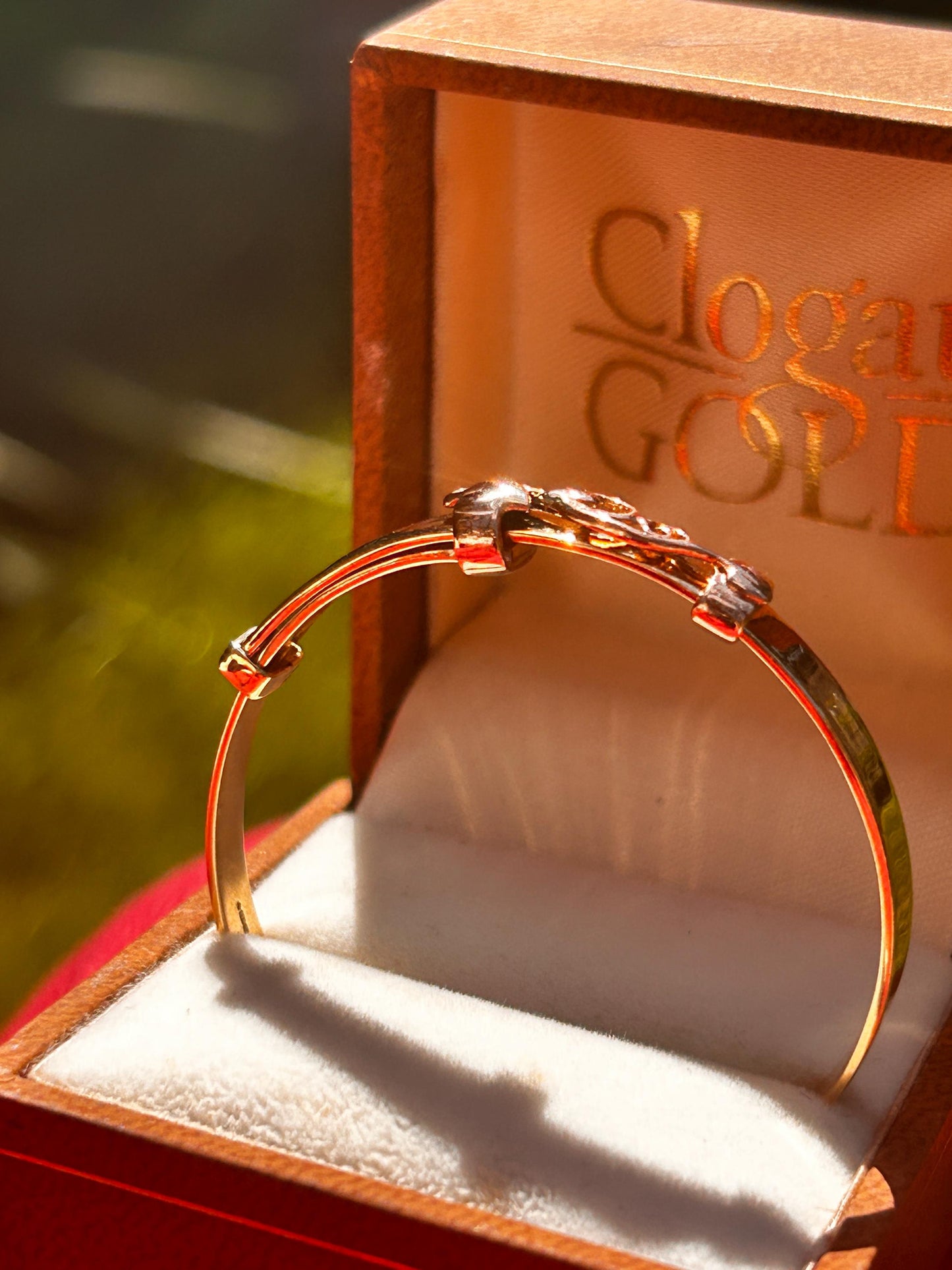 Vintage Clogau 9ct Gold Baby Bangle Expanding Tree of Life with Diamond - Christening Jewelry, Baby Shower Gift