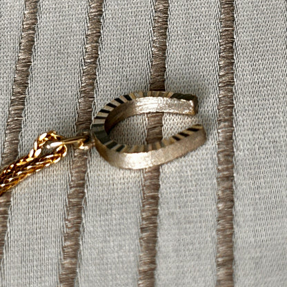 Vintage 18ct Gold Horseshoe Necklace Two Toned Equestrian Lucky Charm with Chain