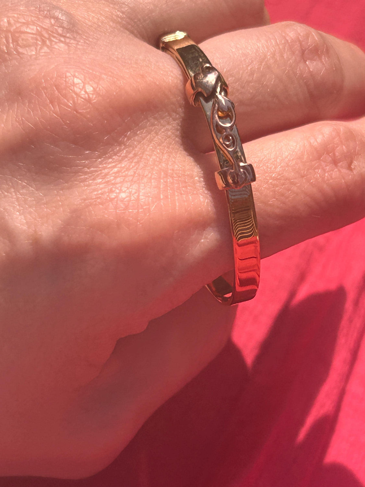 Vintage Clogau 9ct Gold Baby Bangle Expanding Tree of Life with Diamond - Christening Jewelry, Baby Shower Gift