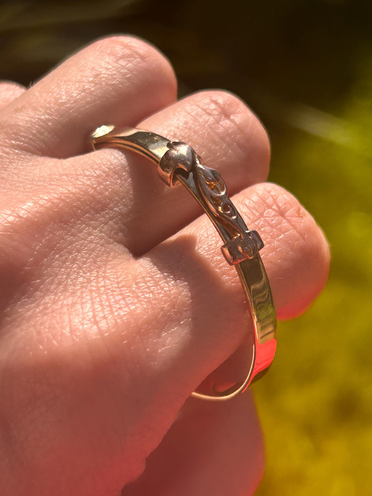 Vintage Clogau 9ct Gold Baby Bangle Expanding Tree of Life with Diamond - Christening Jewelry, Baby Shower Gift
