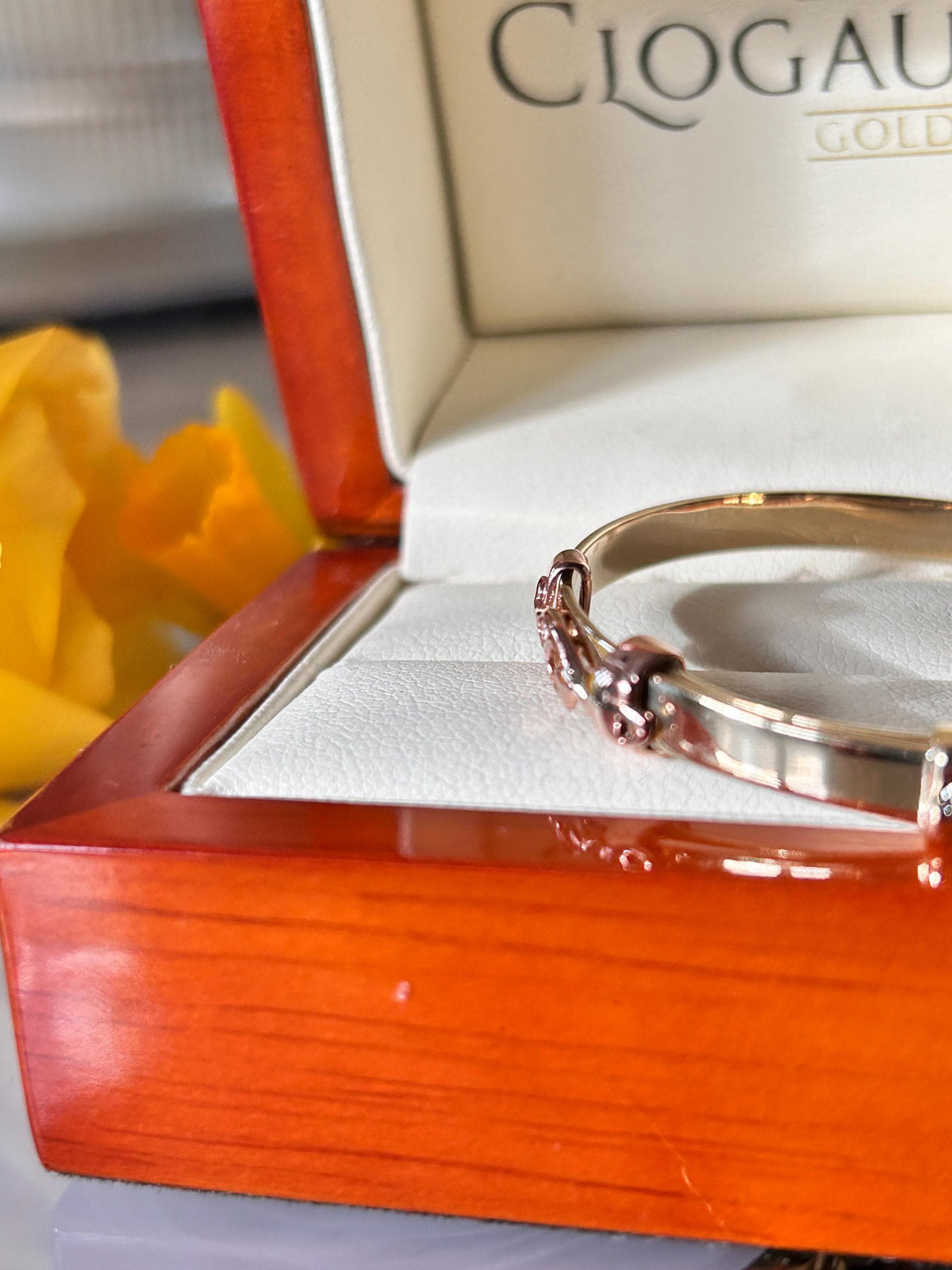 Vintage Clogau 9ct Gold Baby Bangle Expanding Tree of Life with Diamond - Christening Jewelry, Baby Shower Gift