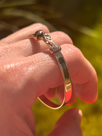 Vintage Clogau 9ct Gold Baby Bangle Expanding Tree of Life with Diamond - Christening Jewelry, Baby Shower Gift