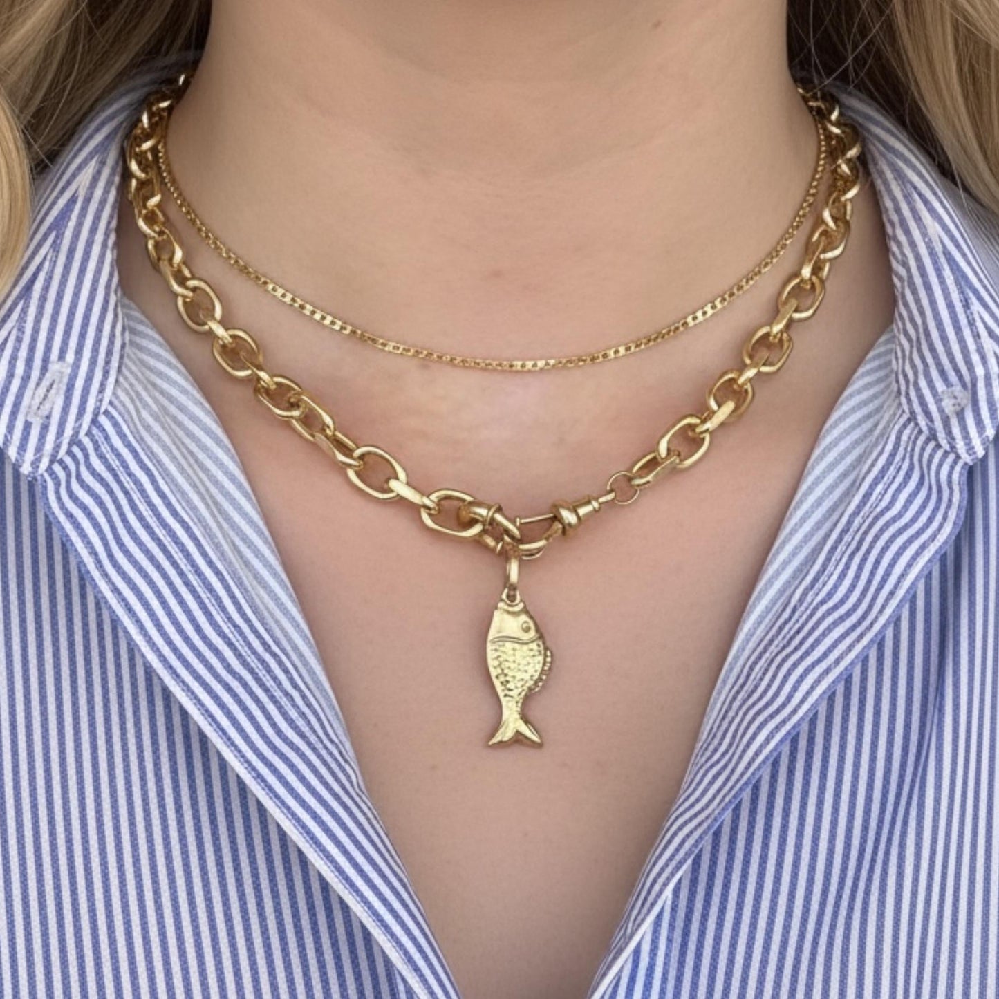 Vintage 18ct Fish Charm - Good Luck Jewellery.