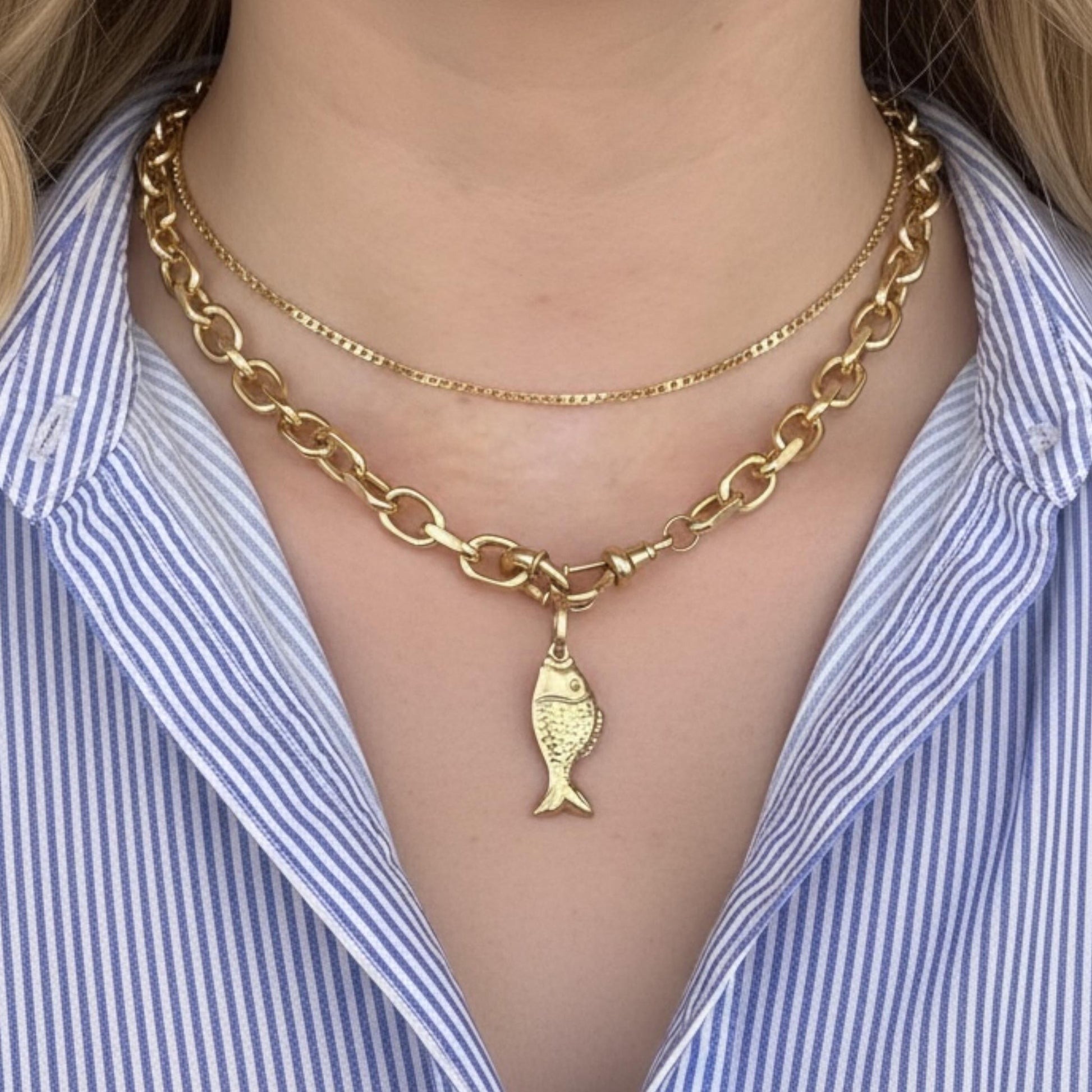 Vintage 18ct Fish Charm - Good Luck Jewellery.