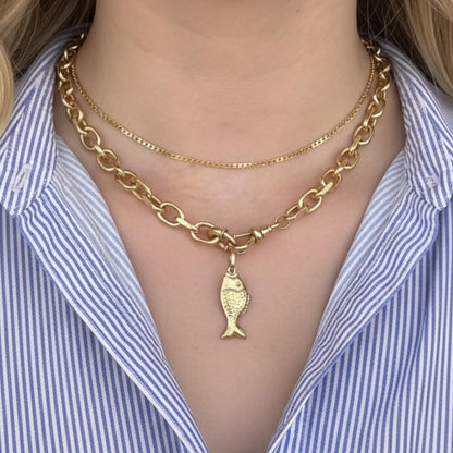 Vintage 18ct Fish Charm - Good Luck Jewellery.