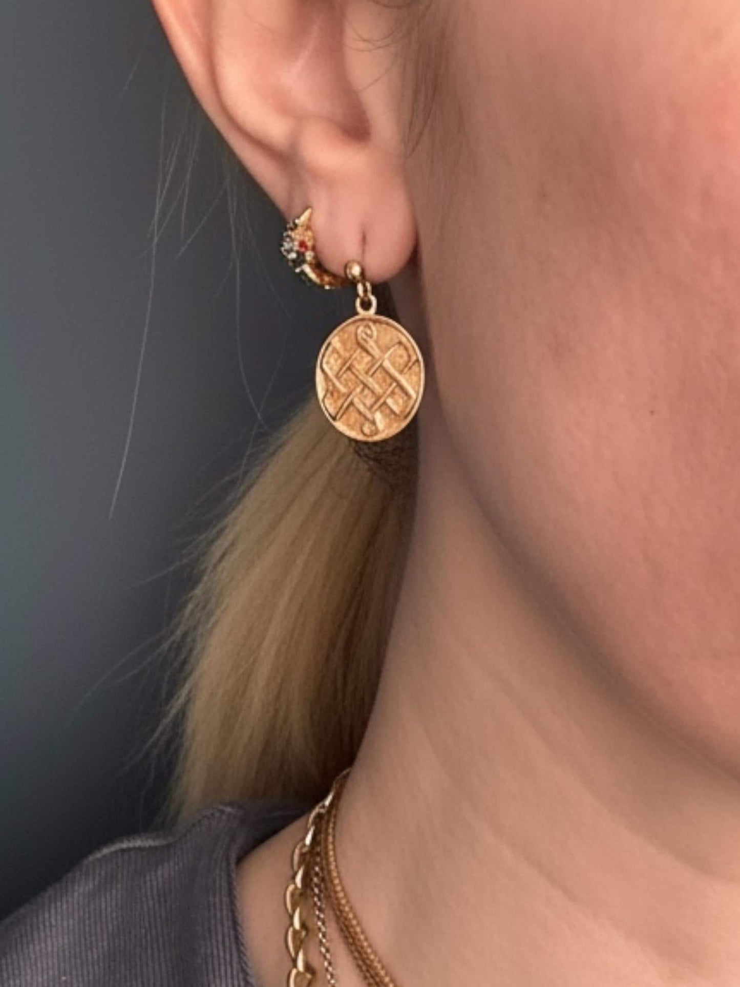 Vintage Clogau 9ct Gold Celtic Knot Earrings Drop - Lady Guinevere Collection