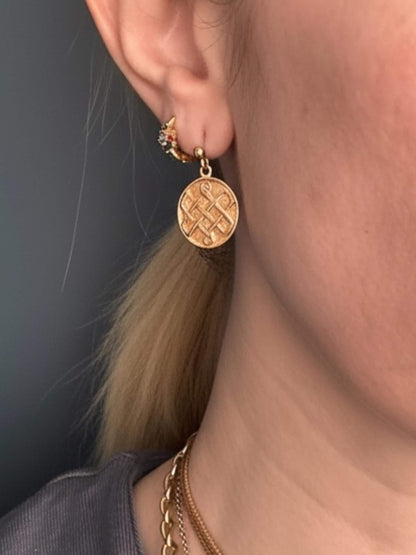 Vintage Clogau 9ct Gold Celtic Knot Earrings Drop - Lady Guinevere Collection